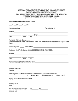  Virginia Grass Carp Permit 2014-2024