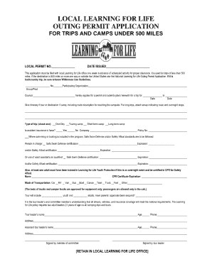 Outing Application  Form