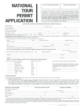 Bsa Tour Permit  Form