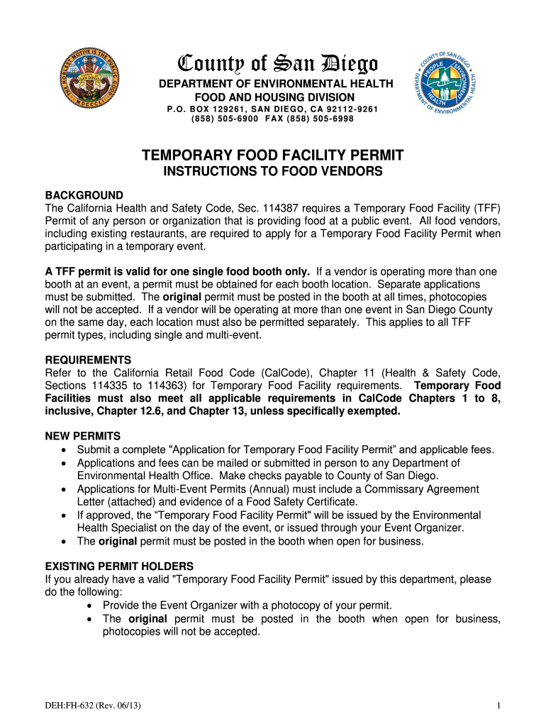 Food Facility Permit  Form