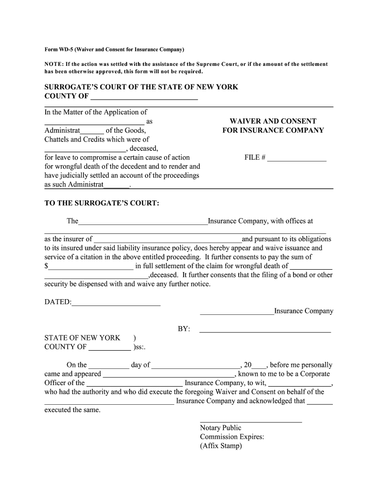 Waiver and Consent Form New York
