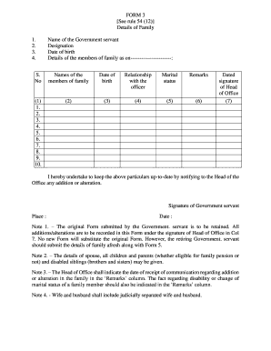 Family Details  Form