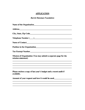 The Barrett Bateman Foundation  Form