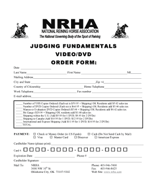 Nrha Judging Dvd Form