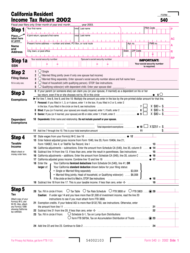  Form 540 2019