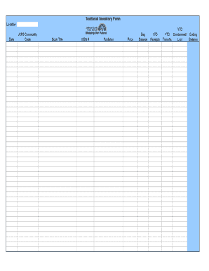 Textbook Inventory Form