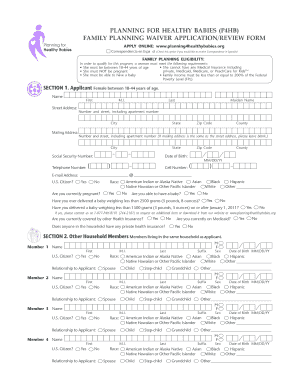 Planning 4 Healthy Babies  Form