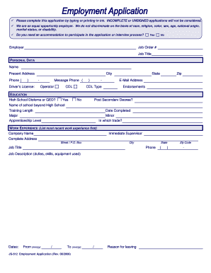 Job Service Js 512 Form