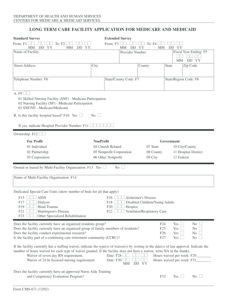  Cms 671 Form 2002-2024