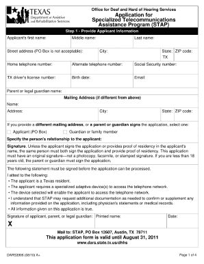 Stap Application  Form