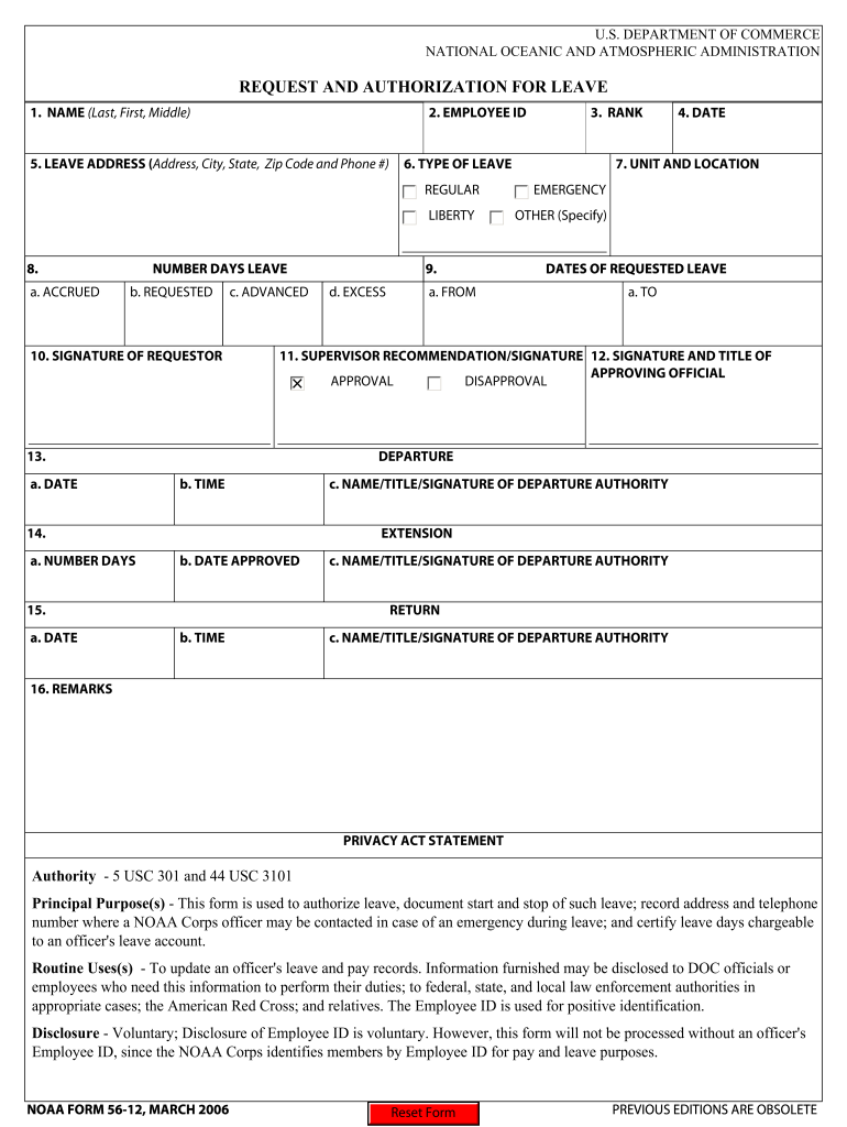  Noaa Form 2006-2024