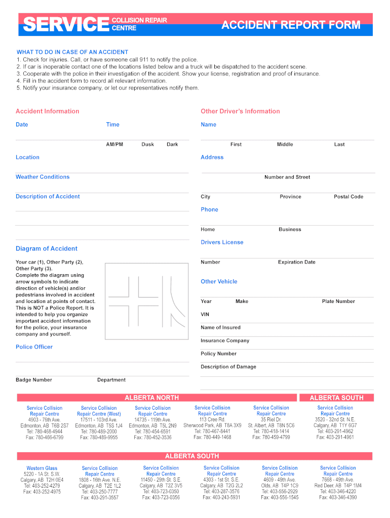 ACCIDENT REPORT FORM  the Boyd Group Inc