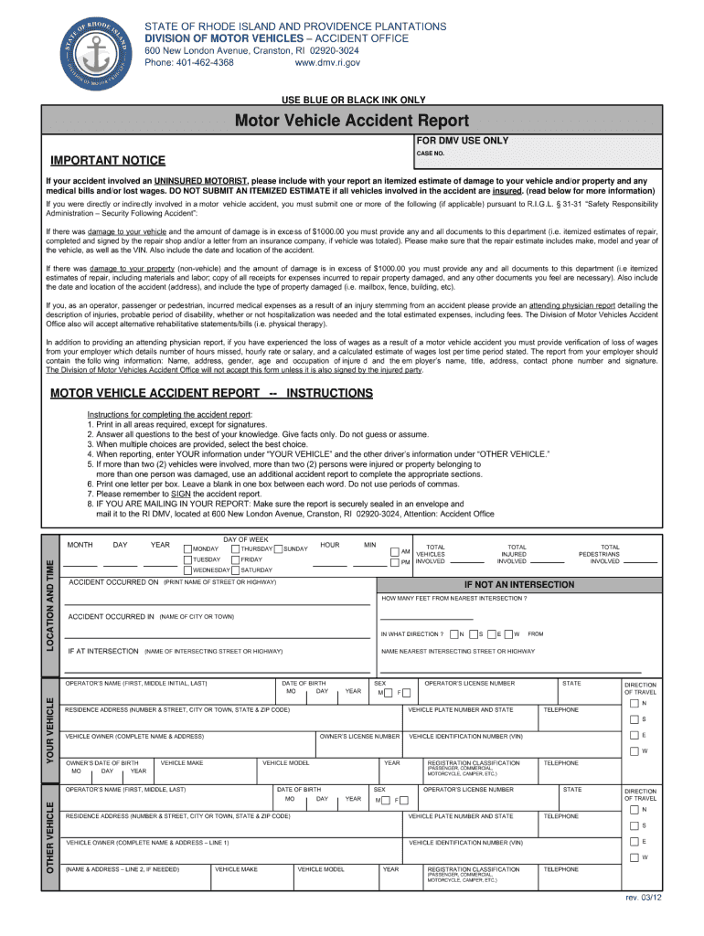 Rhode Island RMV Forms