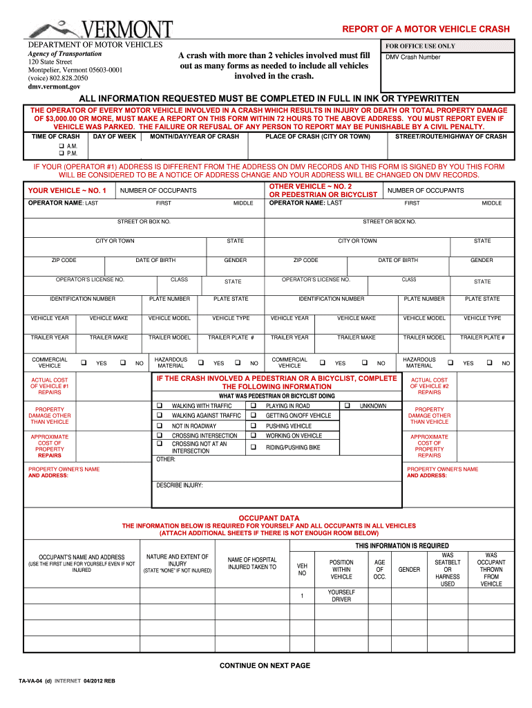 Vermont RMV Forms