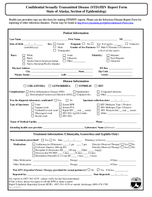  Sexually Transmitted Disease Report Form 2014