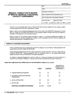 Residual Functional Capacity Chart  Form