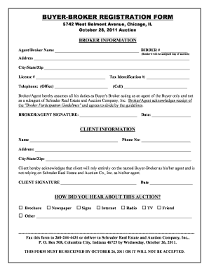 Real Estate Client Registration Form Template