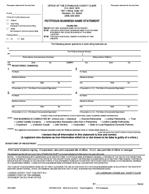 Fictitious Business Name Fillable Form