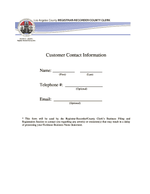 ASSIGNED FILE Registrar RecorderCounty Clerk Rrcc Lacounty  Form