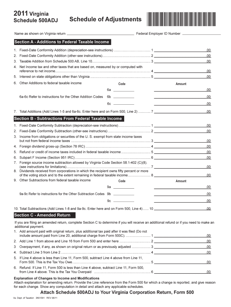 500 ADJ 11 Early Release 10 12 11 Indd  Tax Virginia  Form