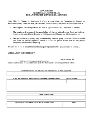 Arkansas Application Special  Form