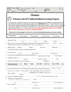 Rci Multi Jurisdictional Licensing Program Form