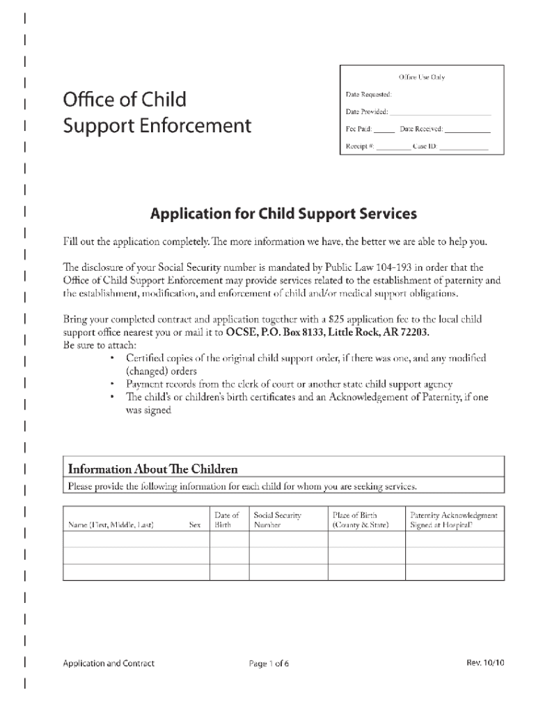 Child Support in Arkansas  Form