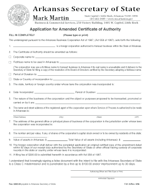  Affidavit of Non Use Arkansas 2006-2024
