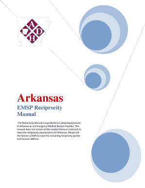 Arkansas Paramedic Reciprocity  Form