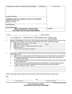 Sample Ex Parte Motion for Custody  Form