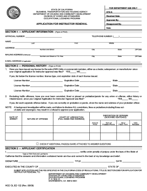 Mobile Home Registration Renewal California  Form