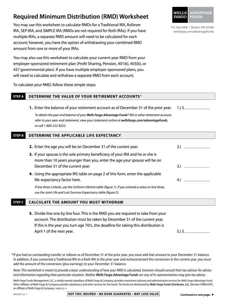 Wells Fargo Rmd Form