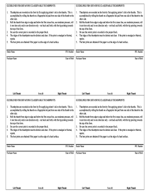 Thumbprint Form Oregon