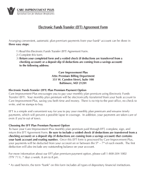 Care Improvement Plus Eft for Providers Form