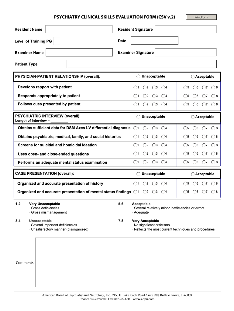 Form Psychiatry