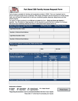 Fbisd Skyward  Form