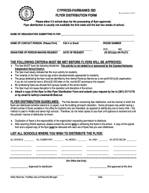 Cyfair Isd Flyer Approval Policy Form