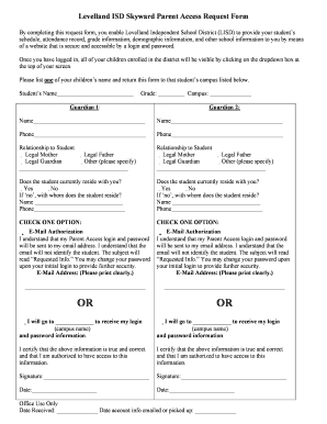 Skyward Alvinisd  Form