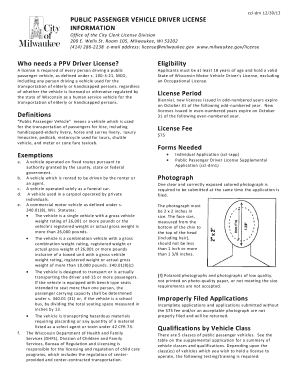 Public Passenger Vehicle License Form