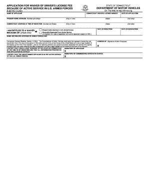 Ct Waiver License  Form