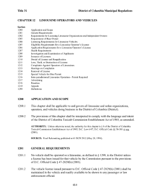 Dc Municipal Regulations Title 31 Form