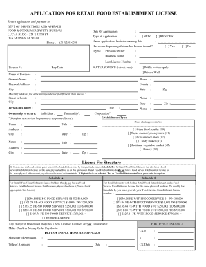 Establishment License  Form