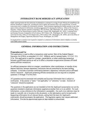 Interagency Bank Merger Act Application  Form