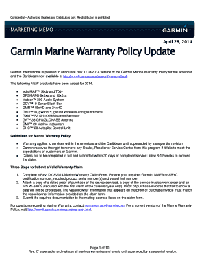 Garmin Marine Warranty  Form