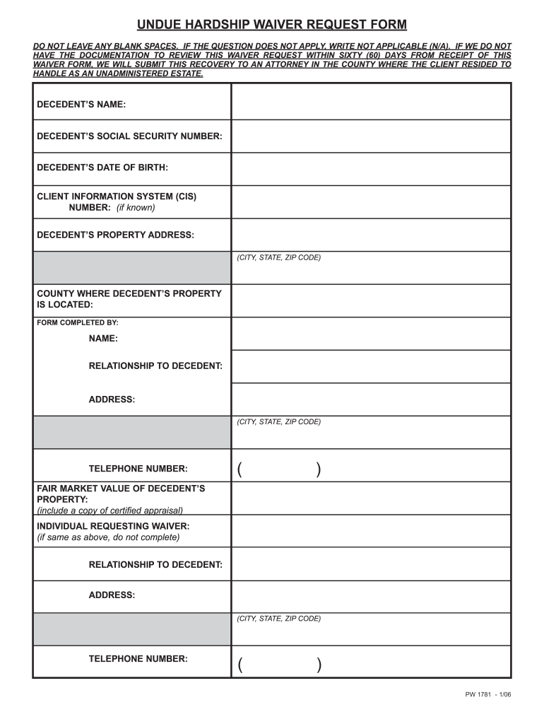  Pa Specillty Trades Waiver Form 2006-2024