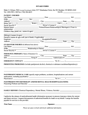 Borough Intake Form