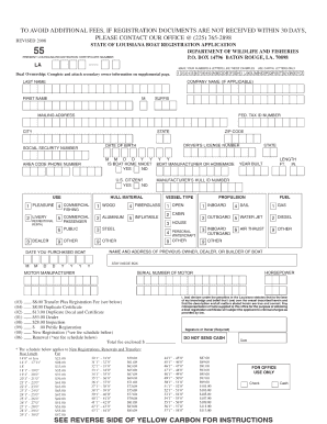 Louisiana Boat Registration Online  Form