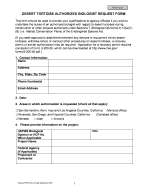 Desert Tortoiseauthorized Form