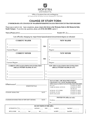 CHANGE of STUDY FORM Hofstra University Hofstra