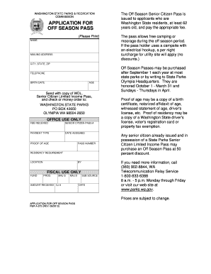  Washington State Park Pass for Seniors 2012